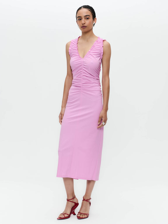 Romana Kleid technical jersey long | Pink