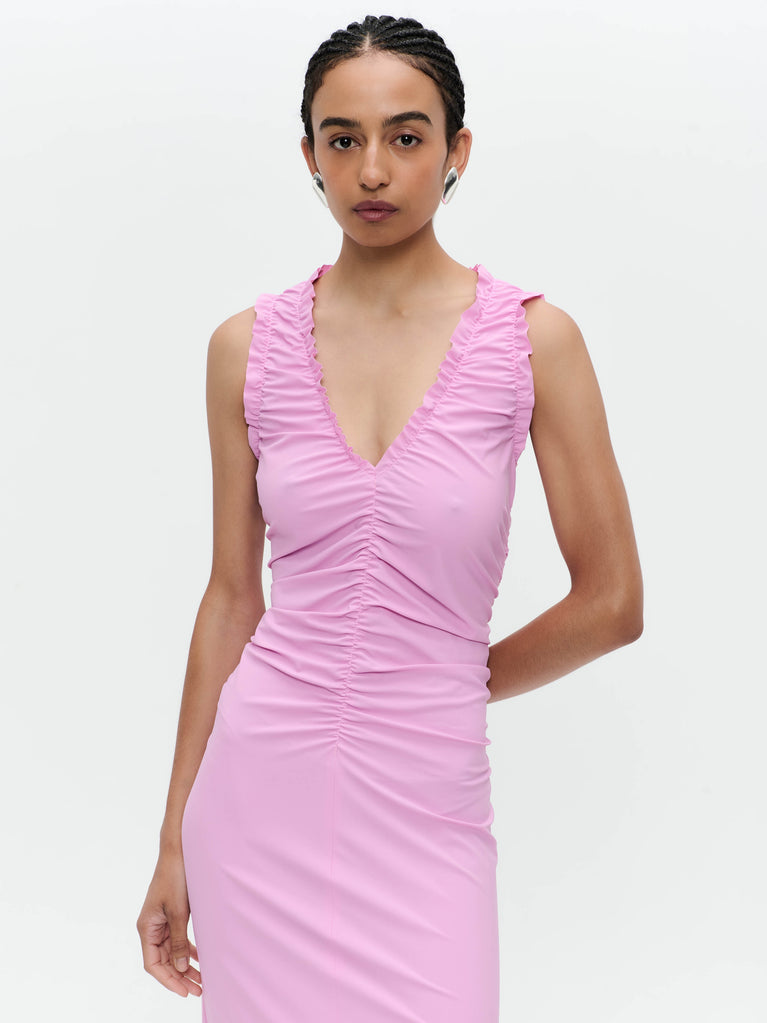 Romana Kleid technical jersey long | Pink