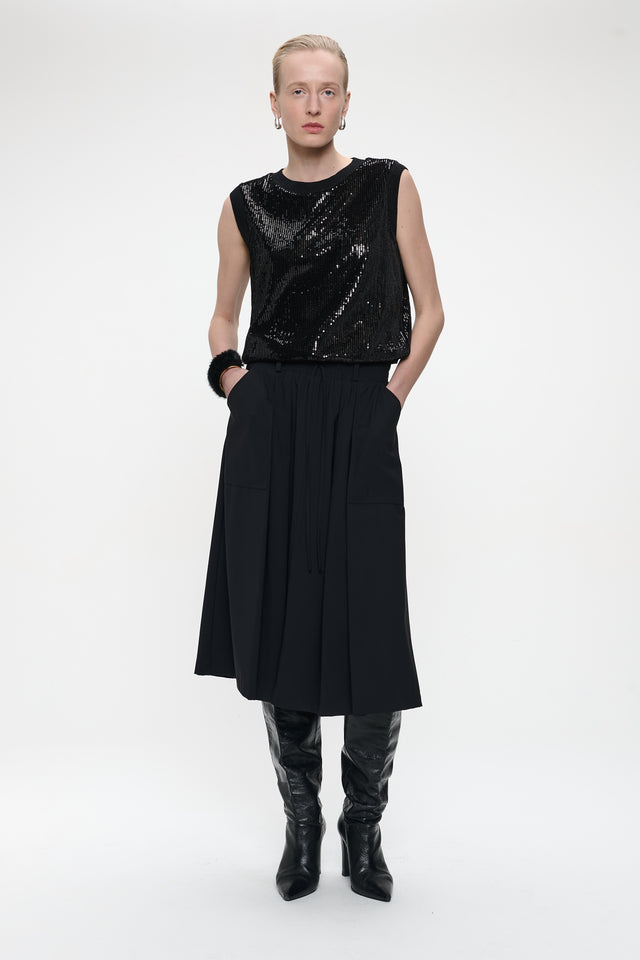 Raffaele skirt technical jersey Raffaele skirt technical jersey | Black