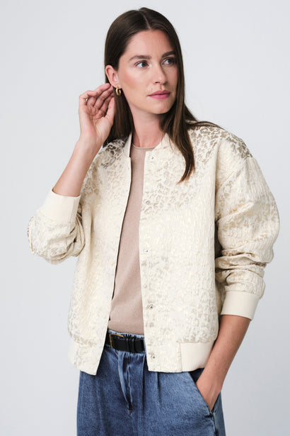 Maki jacquard bomberjack | Beige