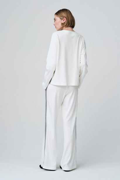 Pantalon Lucifero en jersey Punto Milano doux | Crème