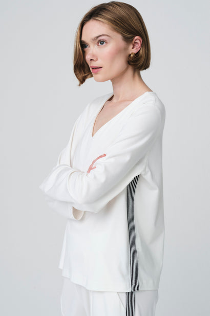 Blusa Agnese in morbido jersey Punto Milano | Panna