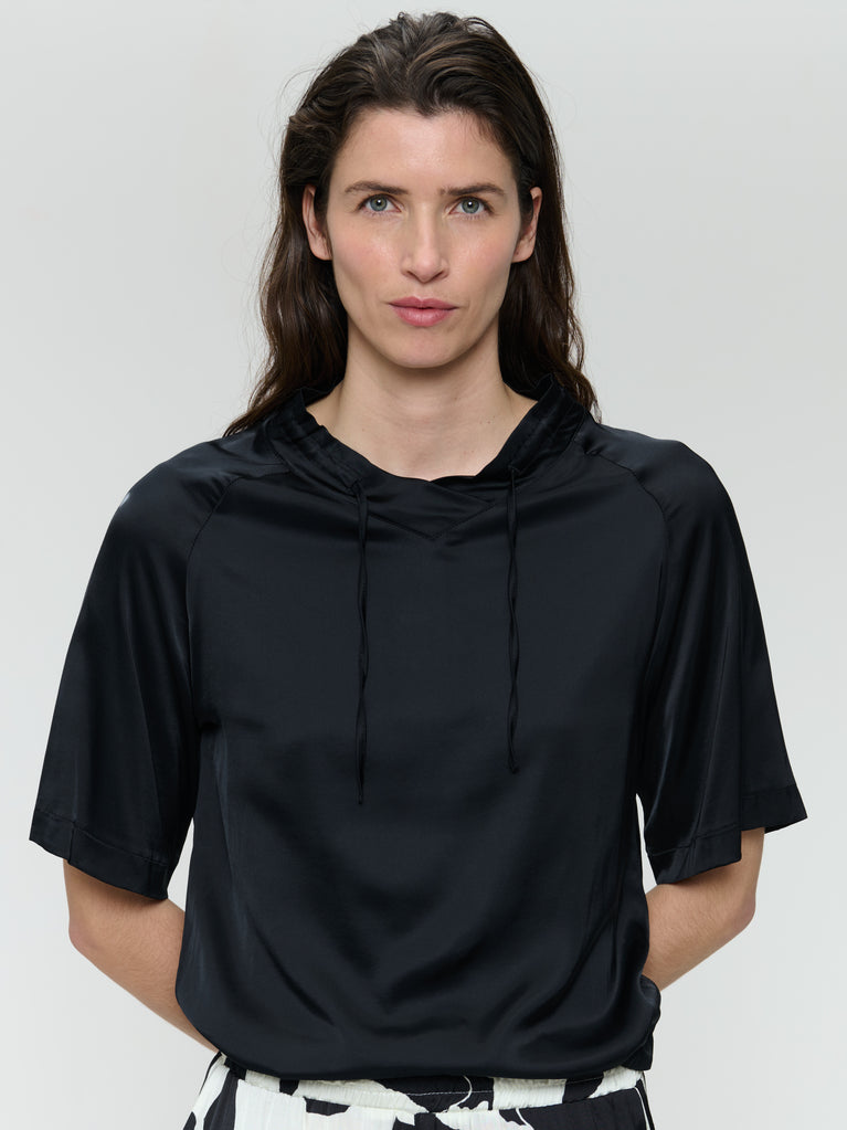 Gia stretch Viskose top | Black