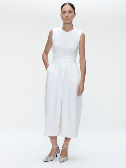 Jackie-Kleid aus technischem Jersey | Weiß
