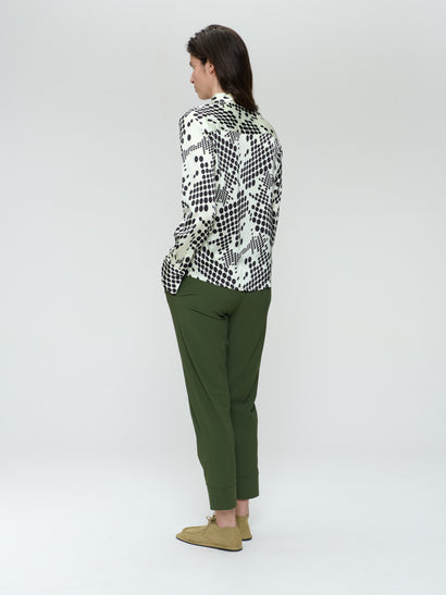 Anija printed stretch viscose blouse | White