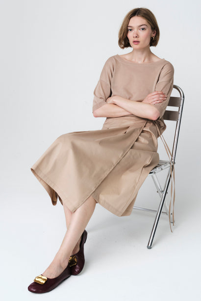 Fijne viscose top 26011 | Goudbeige