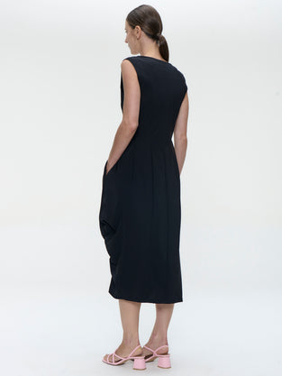Ria WS stretch technical jersey dress | Black