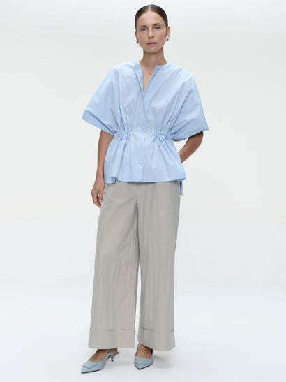 Hiroko Baumwollmix-Bluse | Hellblau