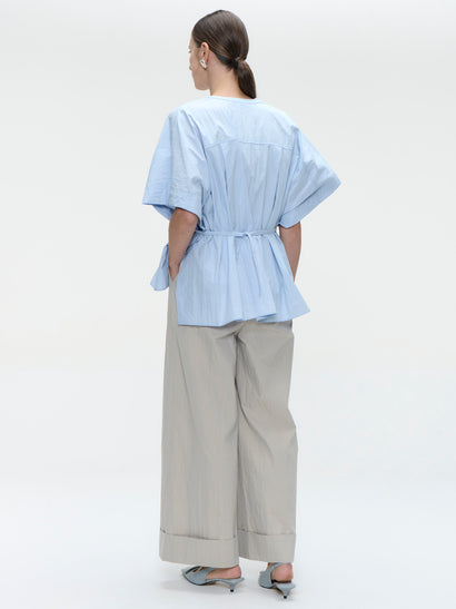 Hiroko Baumwollmix-Bluse | Hellblau