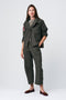 Twill utility embroidery pants | Khaki