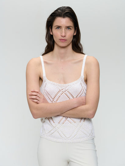 Top d'été en coton 9064 | Blanc cassé
