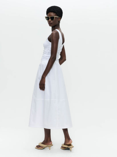 Maud cotton poplin skirt | White