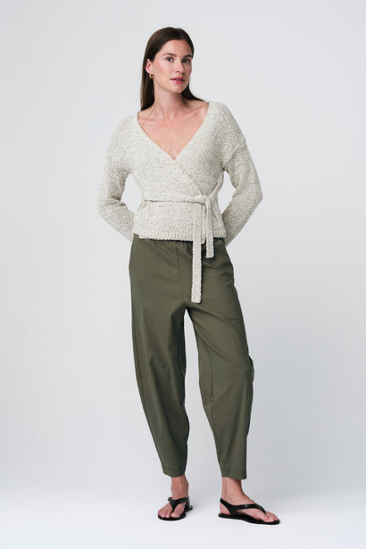 Pantalon Faggio en bengaline | Vert armée