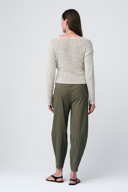 Pantalon Faggio en bengaline | Vert armée