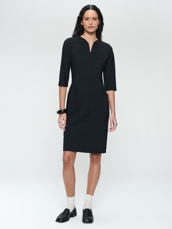 Martinas stretch technical jersey dress | Black