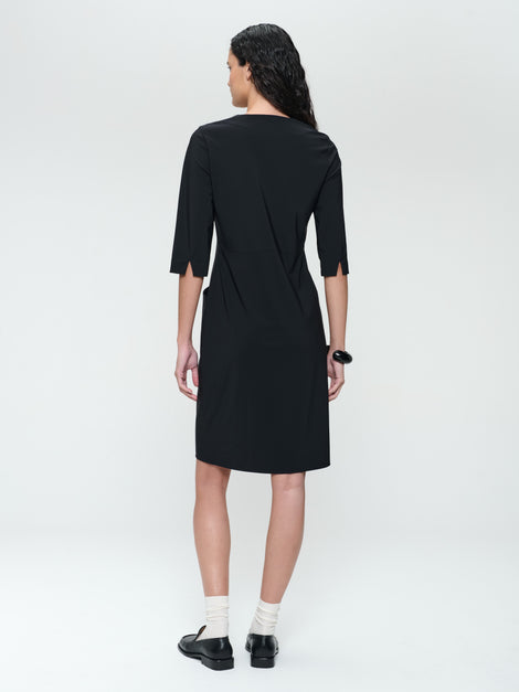 Martinas stretch technical jersey dress | Black