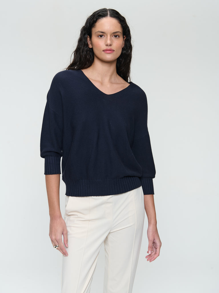 Seamless Baumwolle pullover 317 | Blue