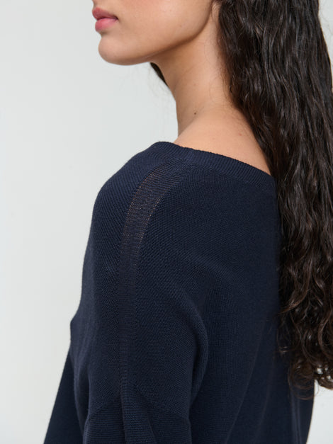 Seamless Baumwolle pullover 317 | Blue