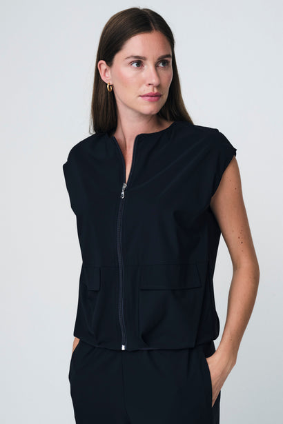 Ursula-Weste aus technischem Jersey | Blau