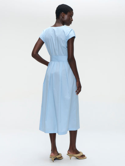 Lange poplin jurk 2945 | Lichtblauw