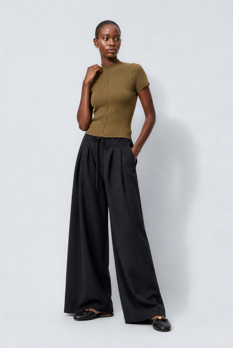 Nova viscose pleated pants | Black