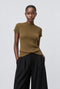 Rina rib knit top | Light Brown