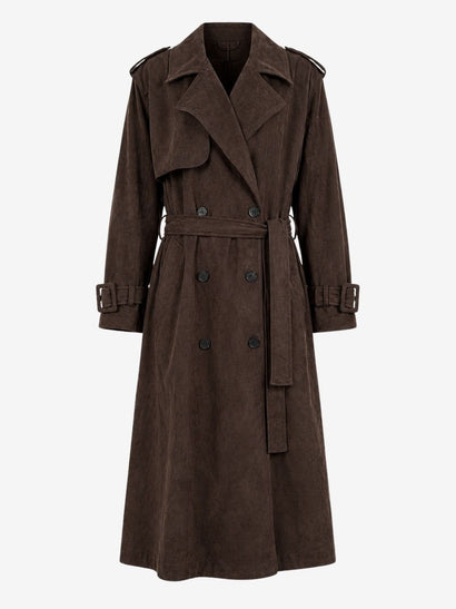 Trench Terra effet daim | Marron foncé