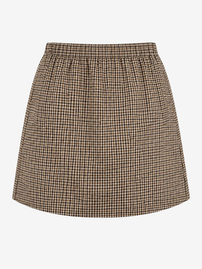Minigonna Flo a quadri in cotone | Marrone