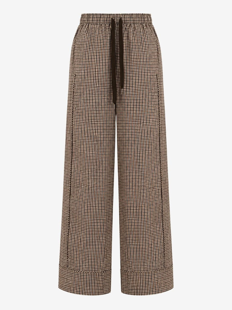 Rey check katoen broek | Brown