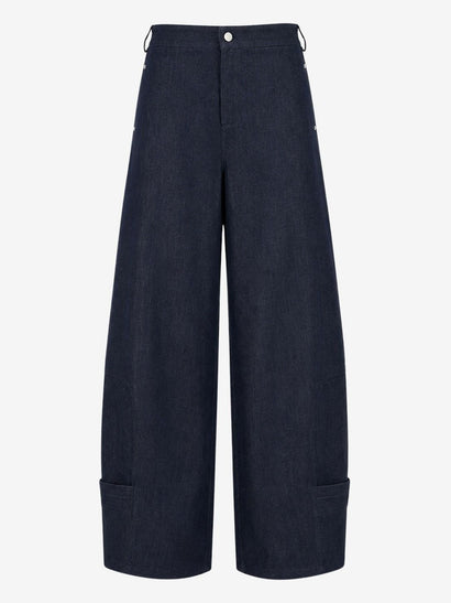 Viva indigo barrel-jeans | Mörkblå