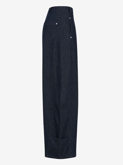 Viva indigo barrel-jeans | Mörkblå