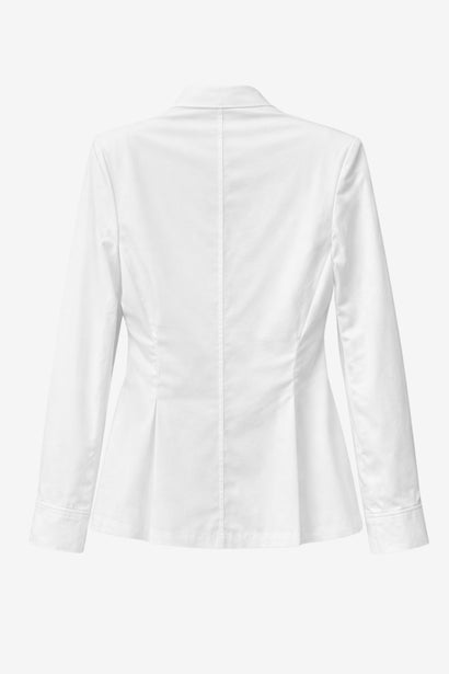 Asymmetrisk omlottblus i poplin | Vit