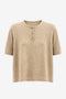 Moon Effen Gebreid Top | Beige Melange
