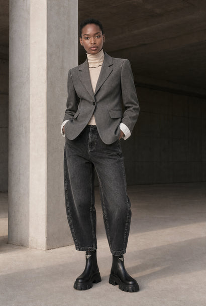 Blazer basic Eleni in viscosa | Grigio