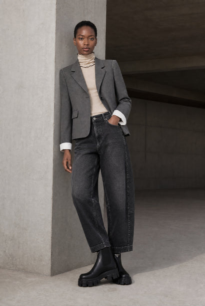 Blazer basic Eleni in viscosa | Grigio