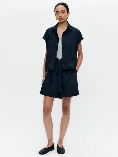 Renate poplin blouse | Blue