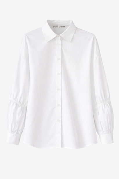 Oversized-Bluse Adelina aus Baumwolle | Weiß