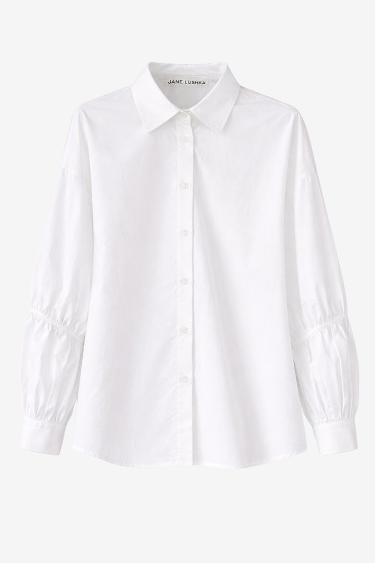 Adelina Baumwolle oversized Bluse | White