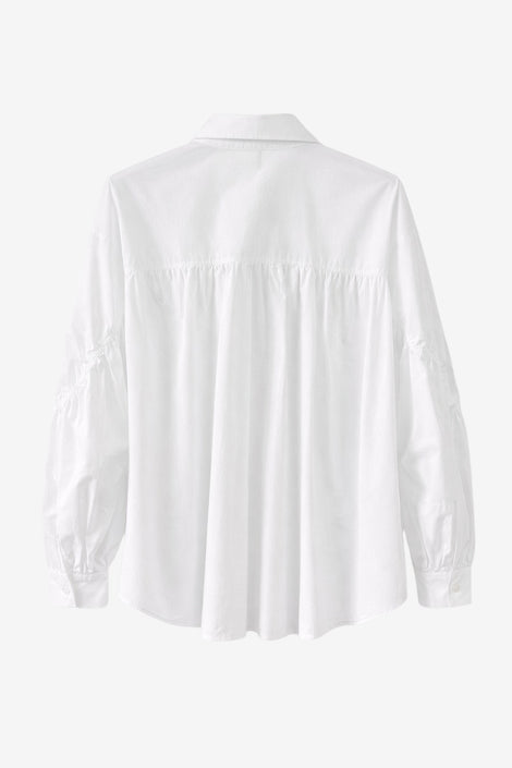 Adelina Baumwolle oversized Bluse | White