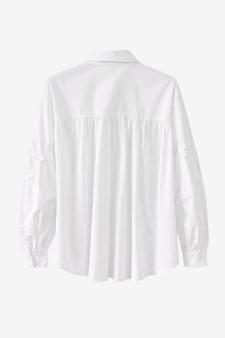 Adelina Baumwolle oversized Bluse | White