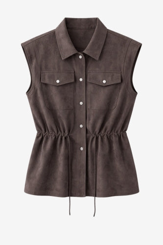 Gilet Arden effetto scamosciato | Marrone scuro
