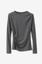 Ari Baumwolle top | Grey Melange