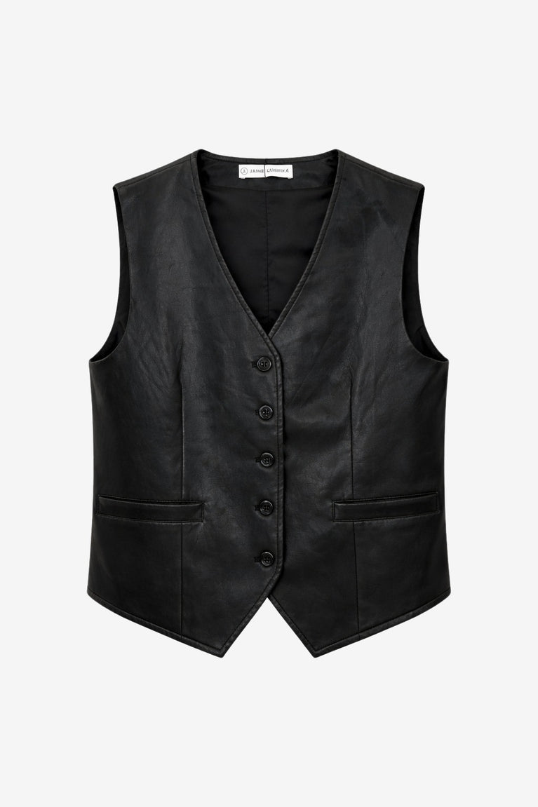 Arian eco Leer vest | Black