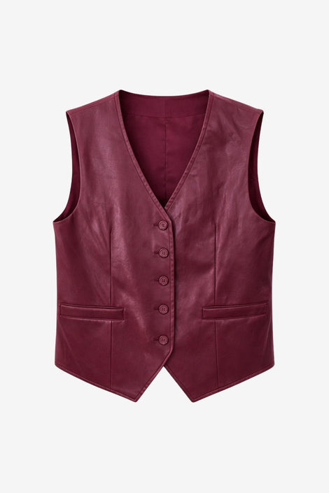 Arian eco Leer vest | Bordo