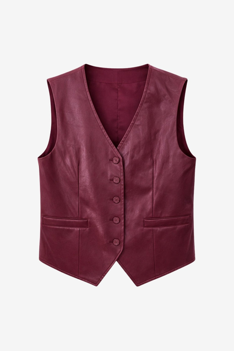 Arian eco Leer vest | Bordo