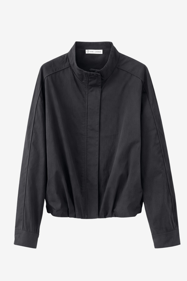 Awrora Baumwolle pleated bomber Jacke | Navy