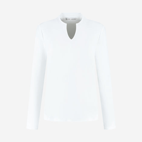Andrea top LS technical jersey | White