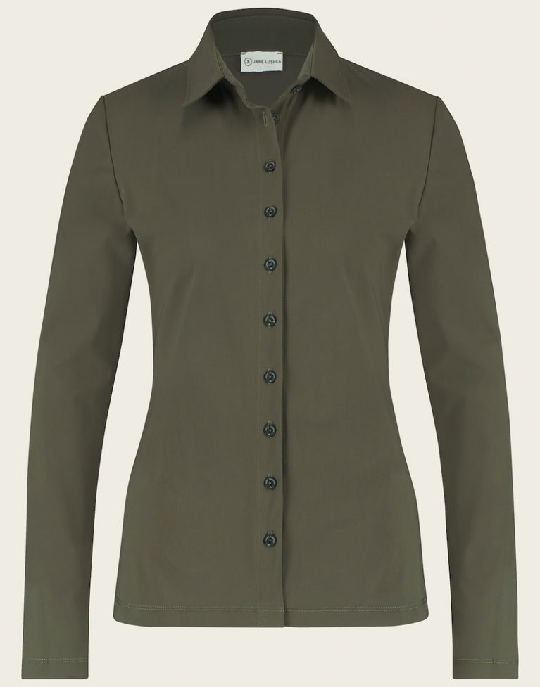 Blouse Betty Easy Wear Technical Jersey | Army