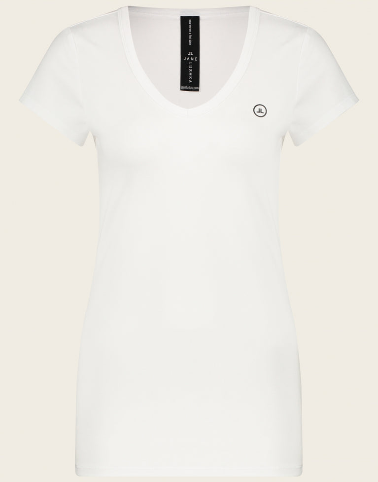 T shirt V Neck Easy Wear Organic Cotton | White