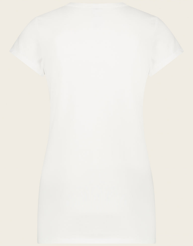T shirt V Neck Easy Wear Organic Cotton | White